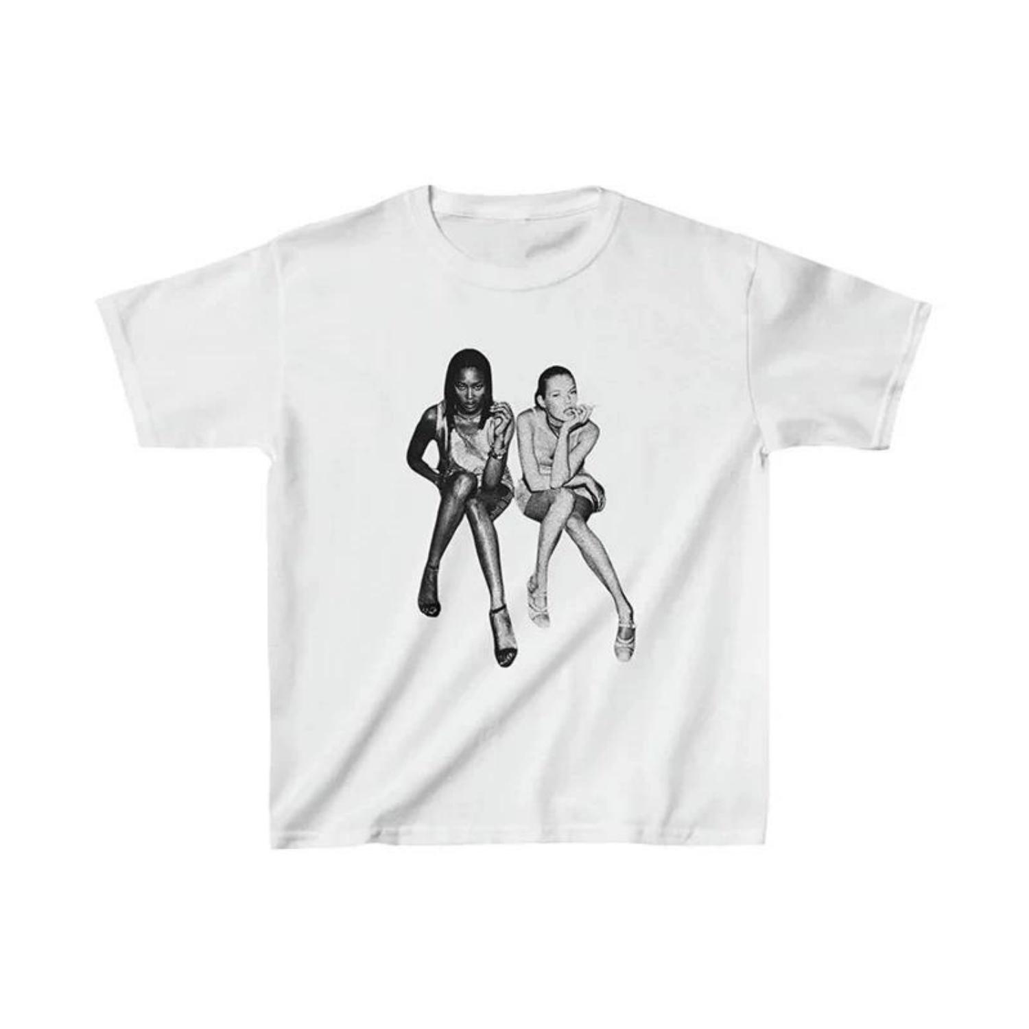

Hip Hop E-girl Graphic Print Y2K Top Summer Harajuku Aesthetics Vintage Punk Tee Casual Streetwear Short Sleeve Women T-shirt XXXXXL чорний
