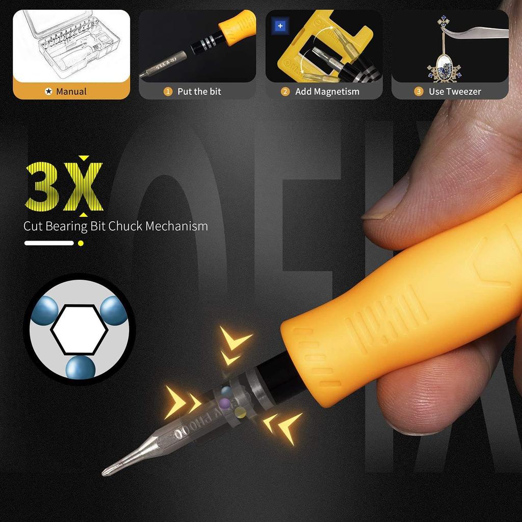 33 in 1 Precision screwdriver set Phillips Torx hexagonal flat head magnetic screwdriver tip for iPhone Ps4 Xbox watch camera