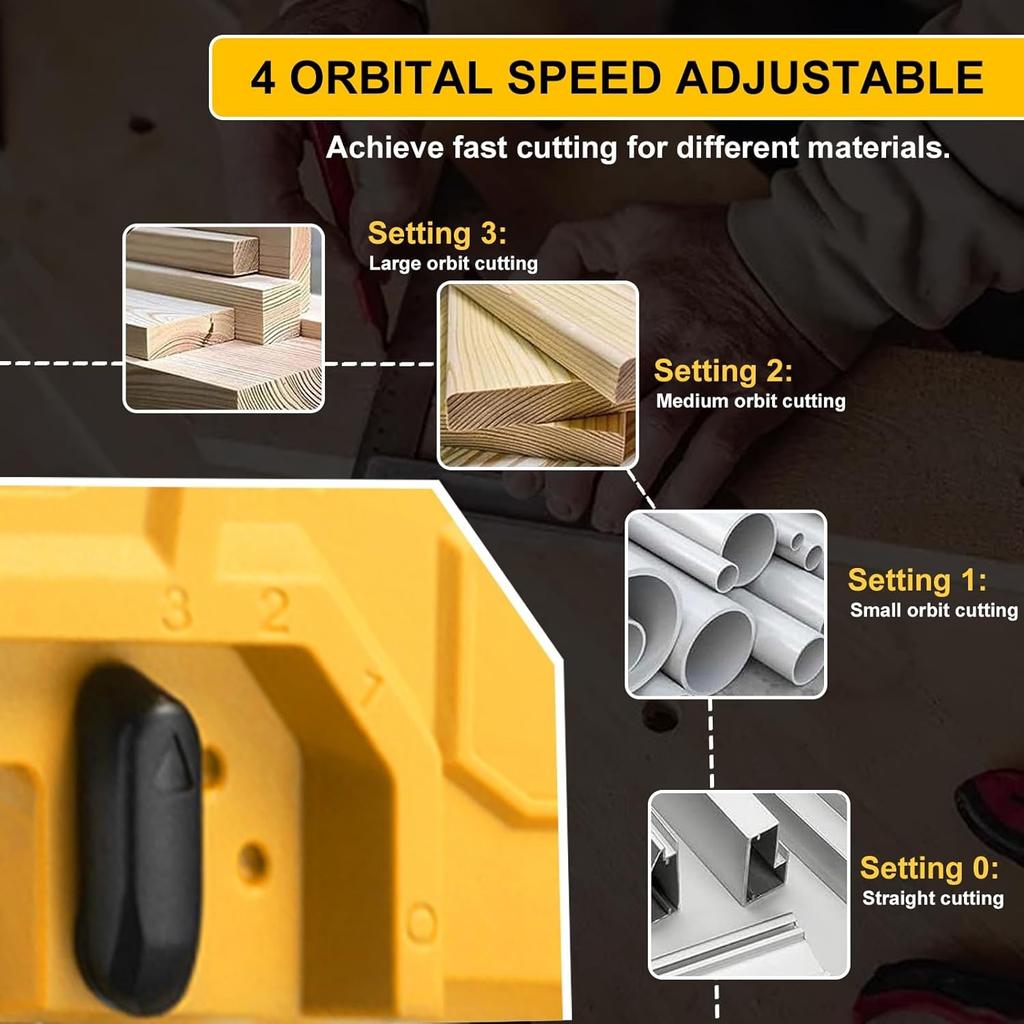 FORGEKIN20VCordless Jigsaw 3500RPM Electric Saw 45 Degree Cutting Angle Jigsaw Woodworking Tools For DEWALT battery PIN
