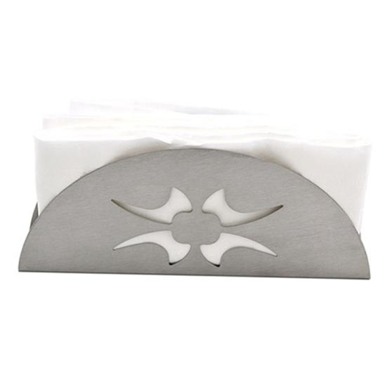 Yousheng Halbkreis-Taschentuchhalter mit Hohlmuster, robuster Edelstahl, Esstisch, Papierhandtuch, Serviettenclip-Spender, Organizer, Haushaltsbedarf