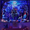Yuiqear Blacklight Skull Tapestry UV Reactive Halloween Tapestries Psychedelic Moon Castle Tapestries Horror Pumpkin Tree Tapest
