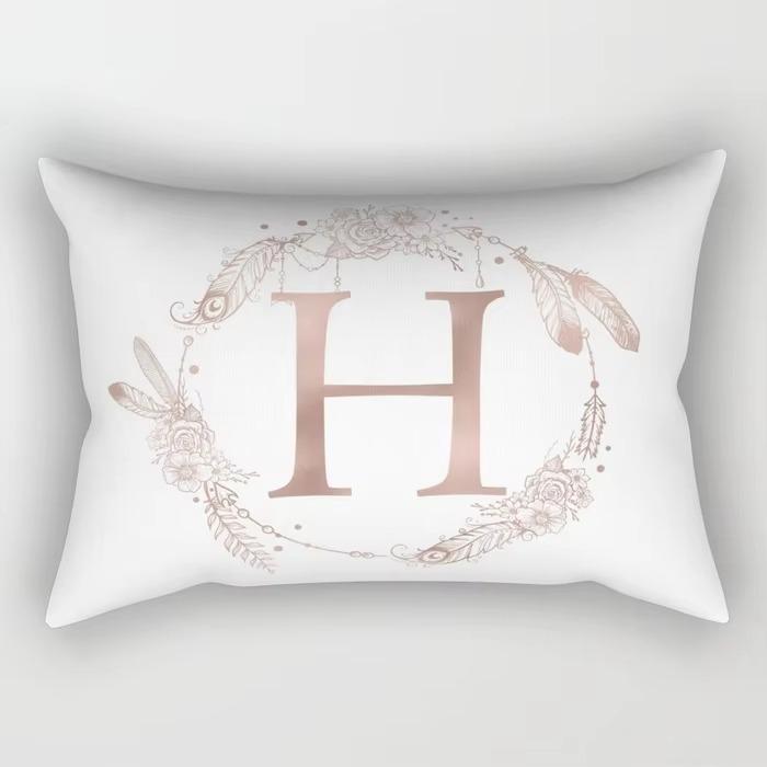 Simple Letter Pattern Printed Decorative Pillowcase Bedroom Living Room Office Cushion Home Decor Rectangular Pillowcase