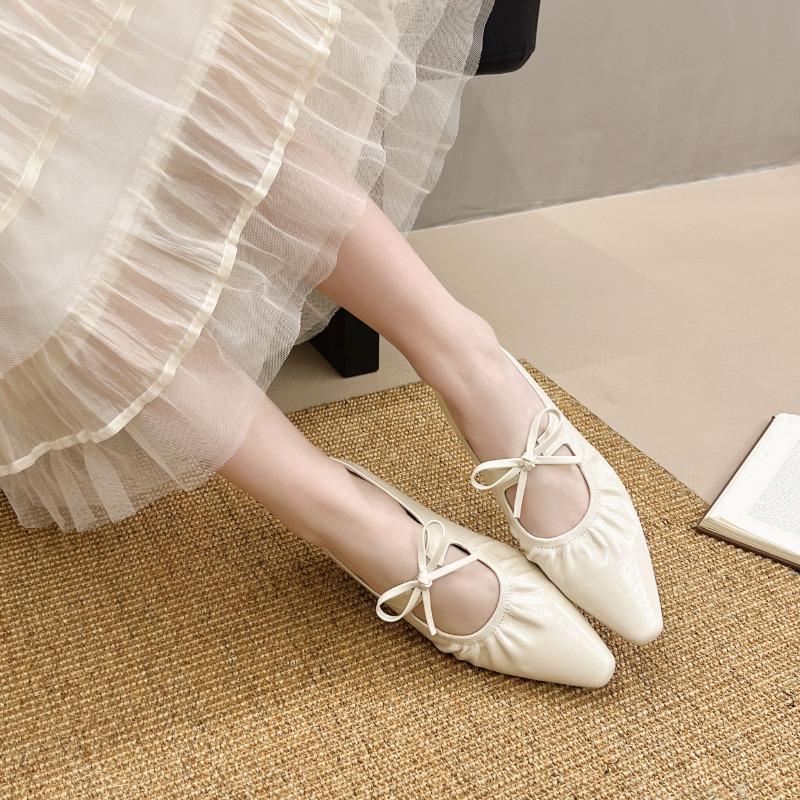 Fashion Cold and loose! Silver Square Toe Lace-Up Half Slippers Women's Spring Wear Low Heel Flats