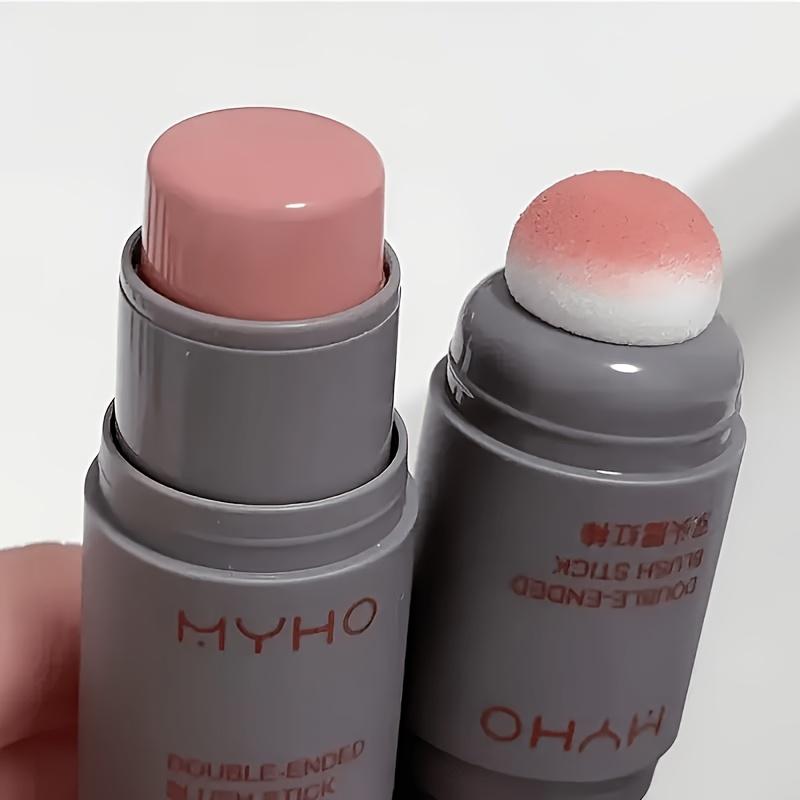 Dual Ended Blush Stick Long Lasting Matte Cushion Sponge Blusher Stick For Cheeks Lips Makeup 1 piece pack
