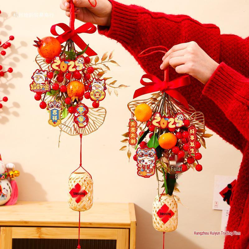 Housewarming Door Hanging: New Home Fortune Fruit String for Indoor Living Room Decor, Adds Birthday Atmosphere