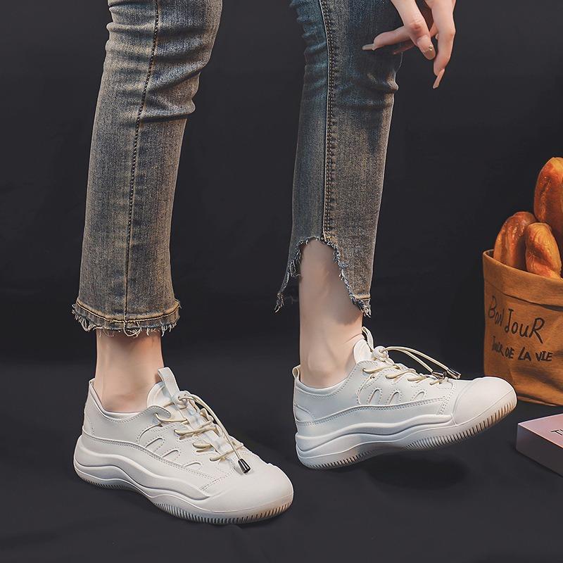 New little white shoes female students thick-soled versatile casual sports board shoes tide