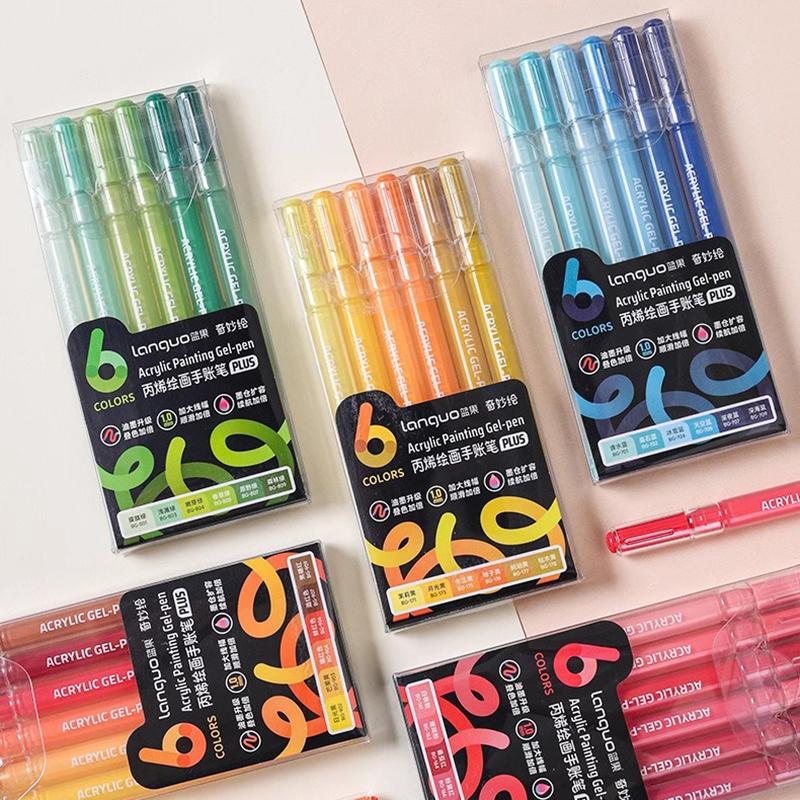 Languo 6/24/36/54/72/90 Colors Acrylic Painting Handbook Pens Multi-Color Gel Pen Student Neutral Pen Writing Marker Stationery