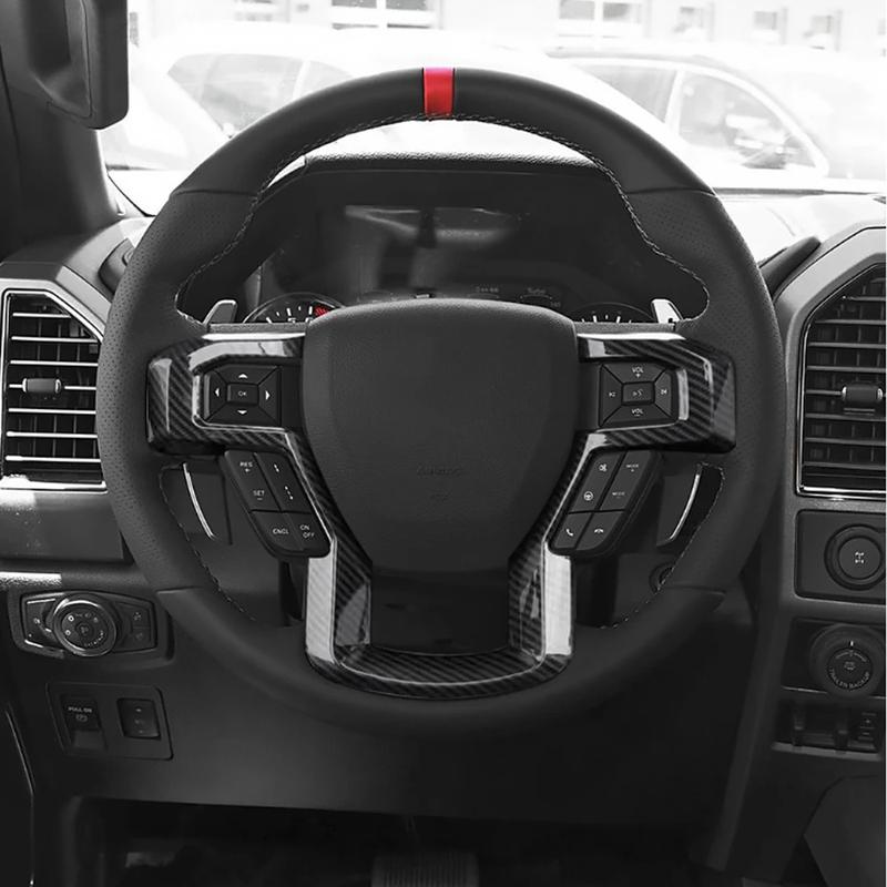 Car Steering Wheel Panel Sticker Cover Decoration Trim for Ford Raptor F150 F-150 F 150 2015- Accessories