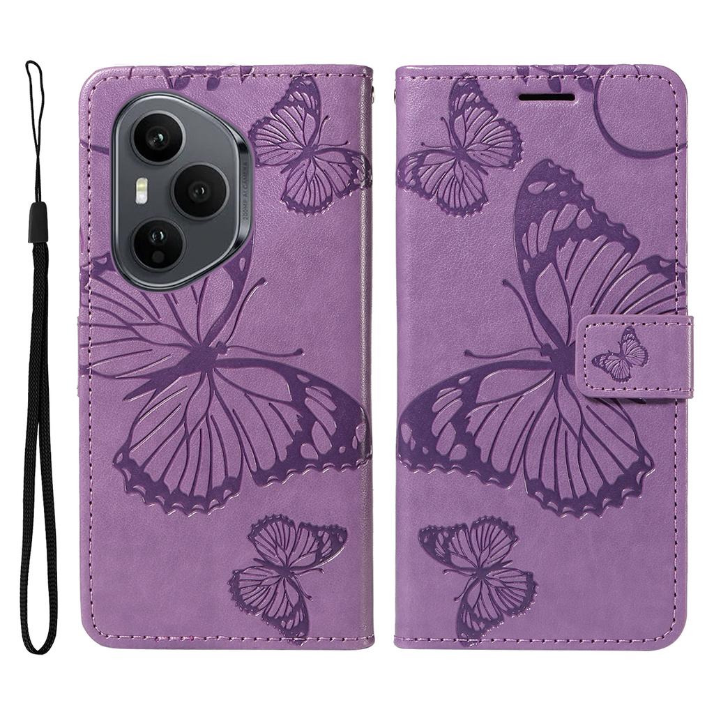 For Honor 400 Pro 5G (Global) Wallet Case Floral Butterfly Imprinted Leather Phone Cover Stand