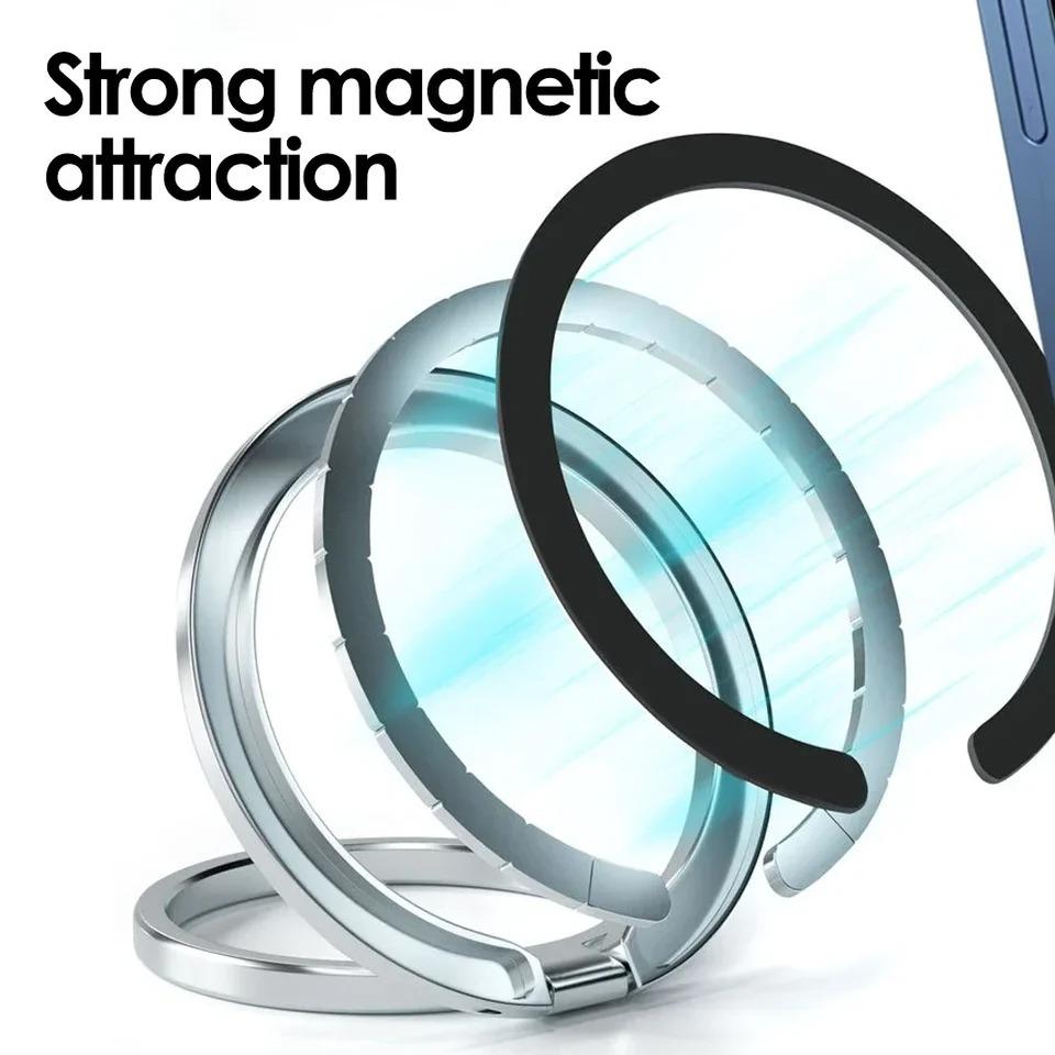 Magnetic Cell Phone Ring Holder Compatible with iPhone 12 13 14 15 Series For MagSafe Removable Cell Phone Grip Kickstand Phone Accessories