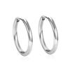 2 Piezas Pendientes de Aros Simples para Hombre Color Negro Acero Inoxidable Pendiente de Clip para Hombre Mujer Rock Hiphop Círculo Joyería para Perforación de Oreja