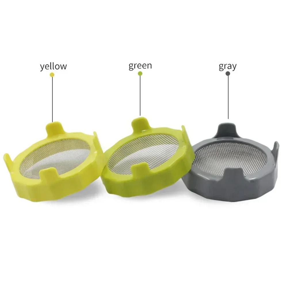 Plastic Sprouting Lid For Wide Mouth Jars Grow Bean Sprouts Stainless Steel Screen Mesh Vegetable Germination Cover Lid