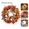 Artificial Fall Wreath for Front Door 18" Maple Leaf Autumn Wreath with Pumpkin Flower Berry for Harvest Thanksgiving Farmhouse Decor