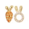 Banyan Tree S925 Silver Asymmetrical Rabbit & Carrot Zircon Earrings for Women