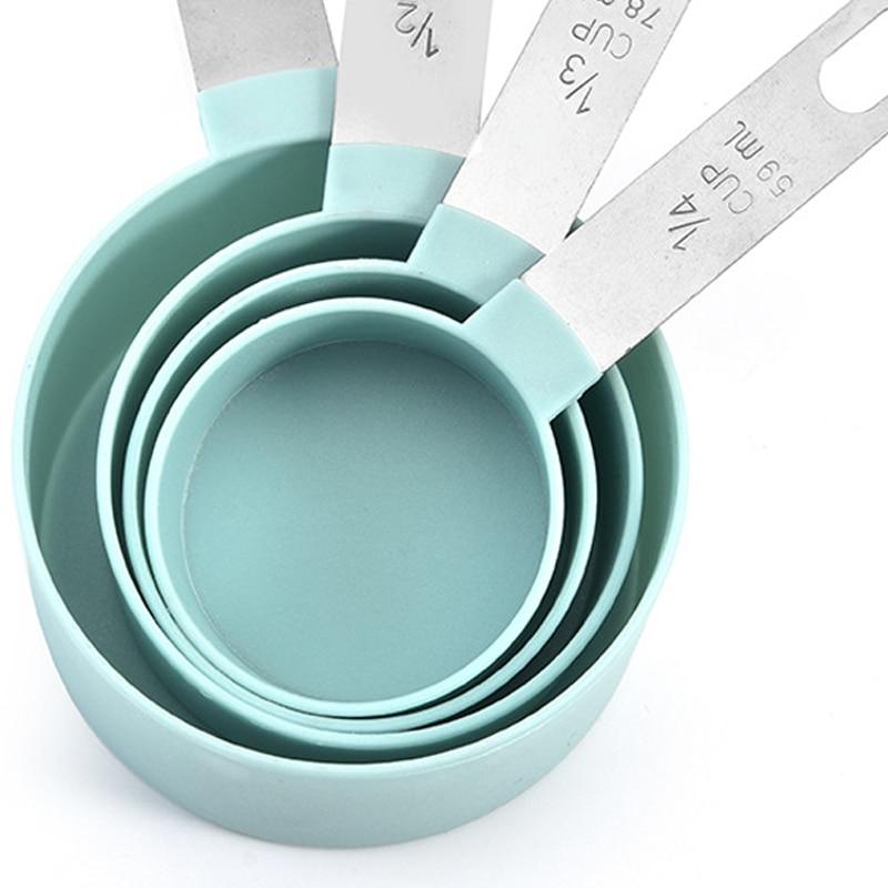 4pcs Measuring Spoons+Measuring Cup Measuring Tools Baking Accessories Stainless Steel Handle