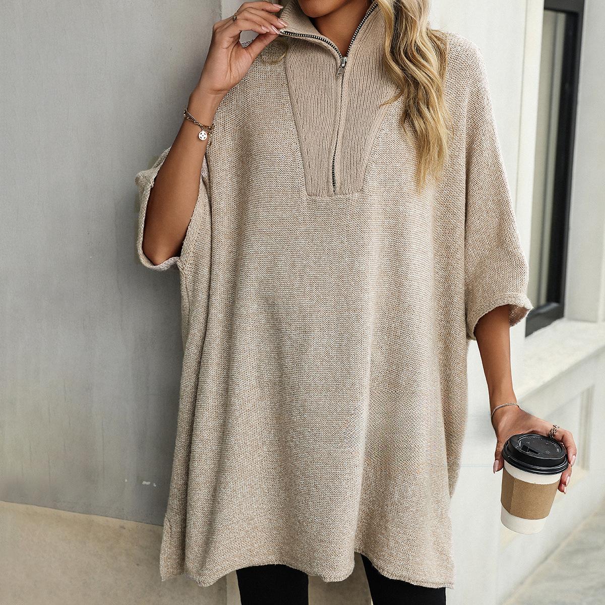 IHUASU Женская осенне-зимняя мода средней длины вязаный свитер с длинным рукавом — фото 4