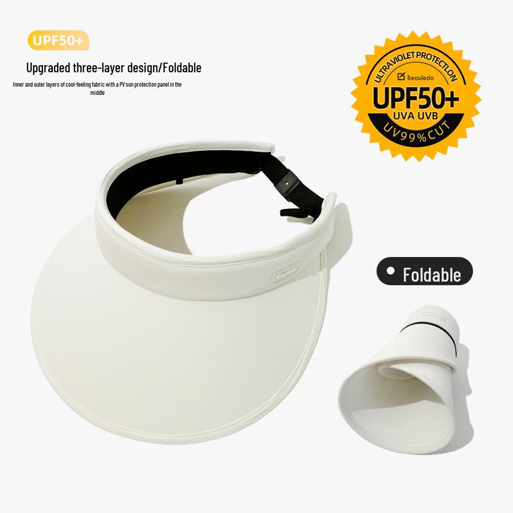 Dámsky skladací letný klobúk so širokou strieškou na ochranu pred UV žiarením s krytom na tvár.
