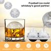 1Pc Soccer Ice Cube Mold,Silicone Sphere Ice Mold Chocolate Mold with Clear Funnel-type Lid,Make 4 Large Ice Balls for Juice