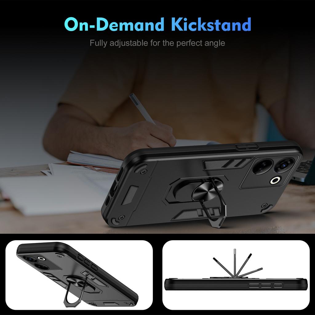 For TECNO Camon 20 Pro 4G Case PC+TPU Armor Phone Cover with Kickstand