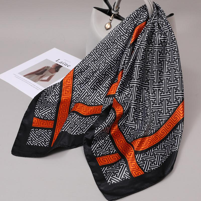 90 Square Scarves, Silk Scarves, Women's New Spring and Summer High-end Sense Versatile, Thin Scarves, Shawls Outside