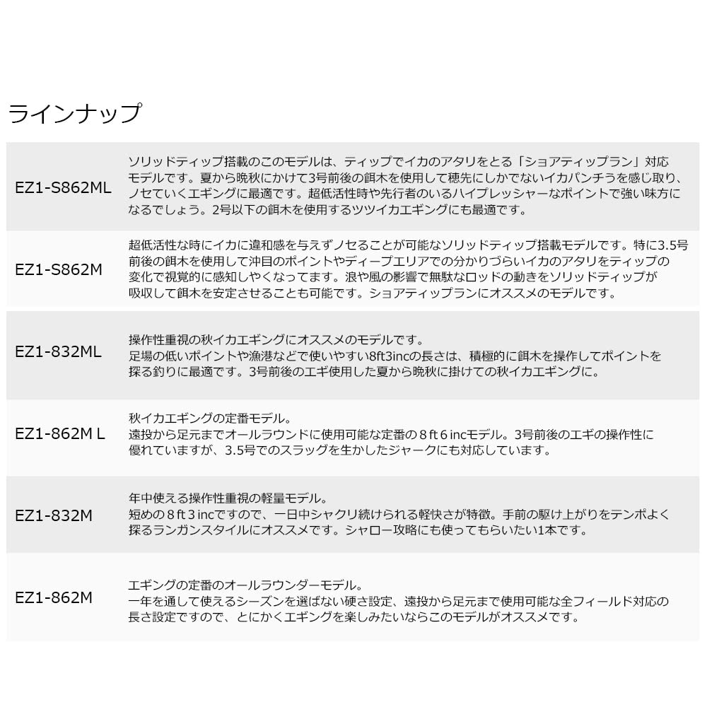 Evacuare Major Craft Egging Rod (Clasa 1G) Mașină de filat cu vârf solid EZ1-S862ML (Model 2023)