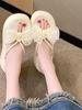 Going out new niche bow platform sandals 2025 summer sweet explosion fashion with skirt one-word slippers women