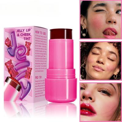 Jelly Blush Lip und Cheek Dual-Use Transparent Lip Liquid Lippenstift Aufhellende Farbe Lipgloss Stick