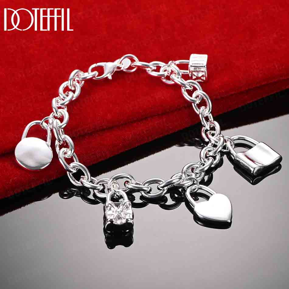 Pulsera colgante de moda de plata de ley 925 joyería de boda