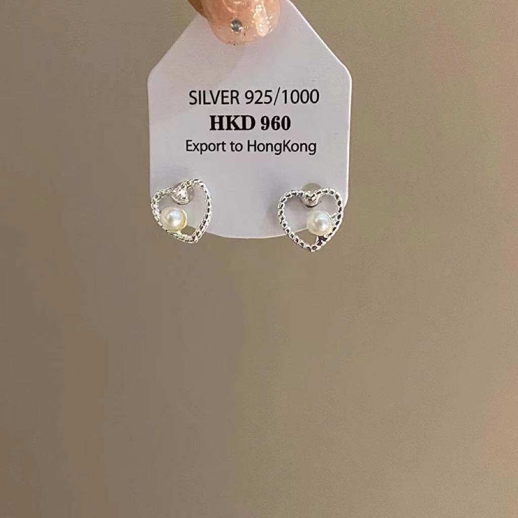 Французские ретро жемчужные серьги женские 2023 новые простые корейская версия универсальные для квадратного круглого лица тонкие жемчужные серьги