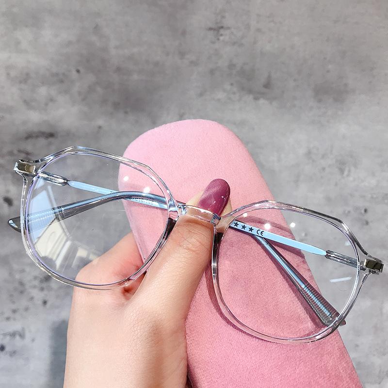

Girls Nearsightedness Glasses Polygon Blue Light Blocking Glasses Large Glasses Frame Nearsighted Eyewear -5.0 To -6.00 0