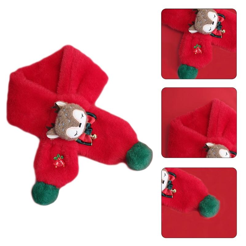 Thicken Faux Fur Plush Christmas ScarfCross Collar Scarf Wrap Winter Neck Warmers For Women Winter Warm Scarf