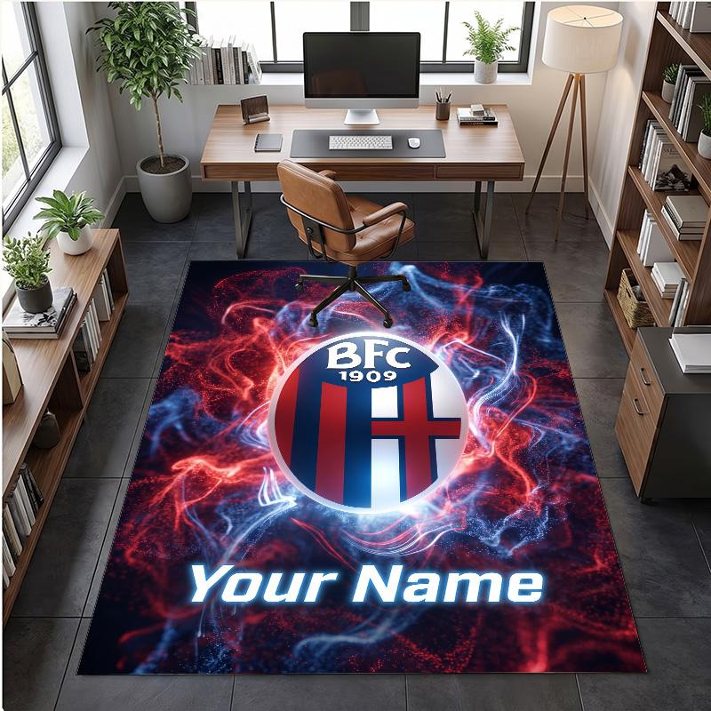 Crystal Velvet Rug Bologna FC Print Custom Name Text Floor Mat Home Decor