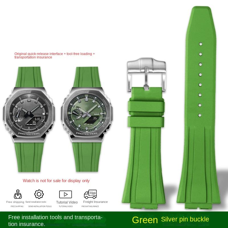 GA-2100 watch band For Casio GBM-2100/GM-2100/GA-B2100 Series Quick Release Protruding Rubber Watch Band Strap Bracelet 16mm