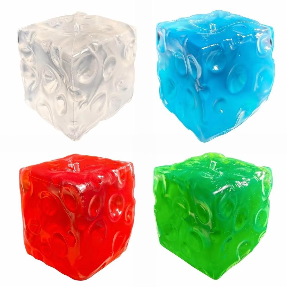 Transparent Filling Cheese Pinch Toy Slow Rebound Cheese Squeeze Fidget Toy Stress Relief