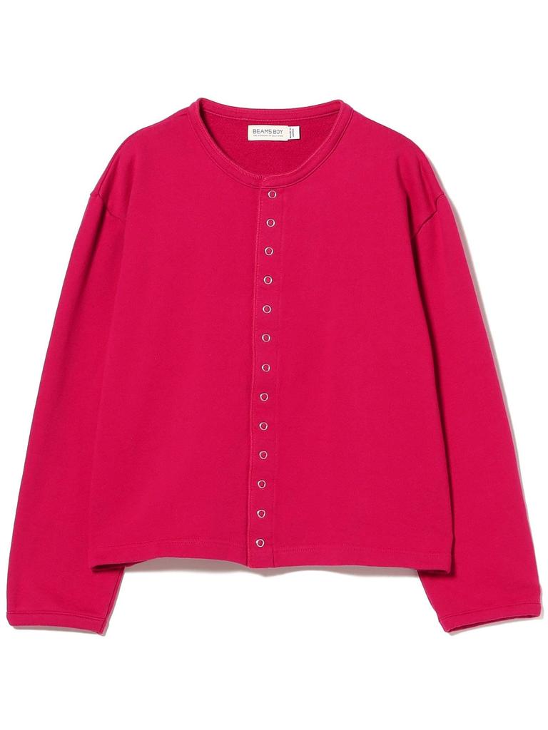 Beams Boy Women's Ring Dot Sweat Cardigan, Pink 1