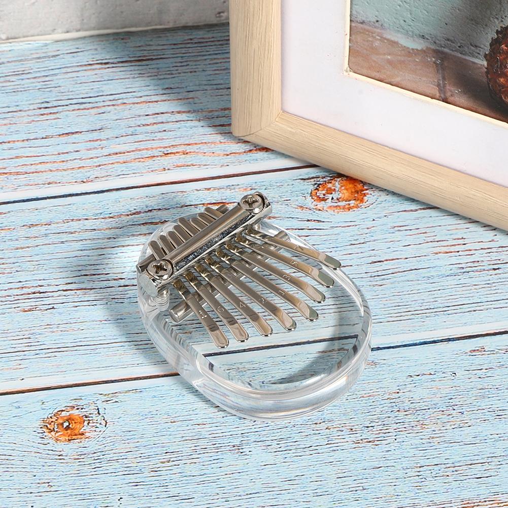 Tumme Piano 8 Tangenter Mini Bärbar Akrylmaterial Dekoration Gåva MusikinstrumentOval Kristall