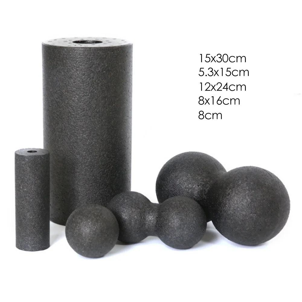 5Pc/Set Yoga Massage Foam Roller Fascia Ball Yoga Column EPP High Density Fitness Roller&Ball Leg Back Neck Massager Pain Relief