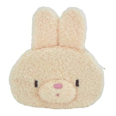 Sunlemon Flauschige Watte-Tasche Hase BE 14 x 5 x 15cm Etui für Krimskrams und Kleinteile mit Falte und Reißverschluss Tier Hase P-9442