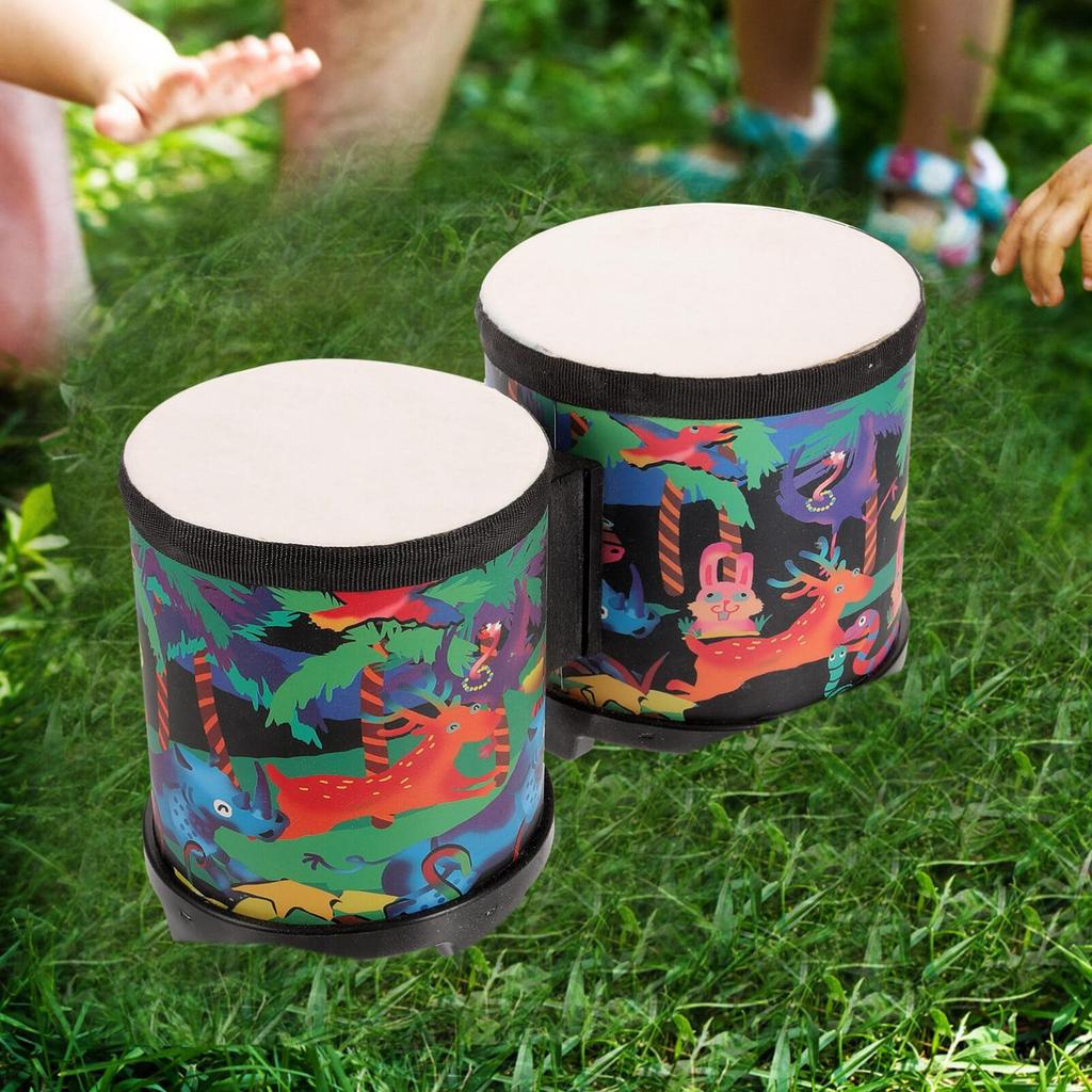 NUOBESTY 1 Set Bongo Drums for Beginners, Drum Mallets, Rhythm Percussion, Musical Instrument, Special Gift for Christmas or Birthday