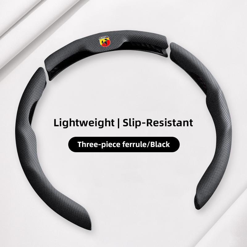 Car Steering Wheel Cover For Fiat 500 Abarth Punto Panda Doblo Argo Car Thin Anti Slip Three-piece Steering Wheel Clamp keychain