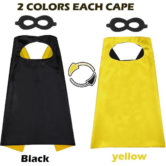 Halloween Capes and Mask for Kids 4-10 Year Double Side cape Costume Cosplay Dress Up Kids Cape Toy for Boys
