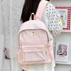 Schoolbag Japanese ins Casual Plaid School Bag Female Junior High School Student Elementary School Versatile Cute College Backpack Travel Backpack