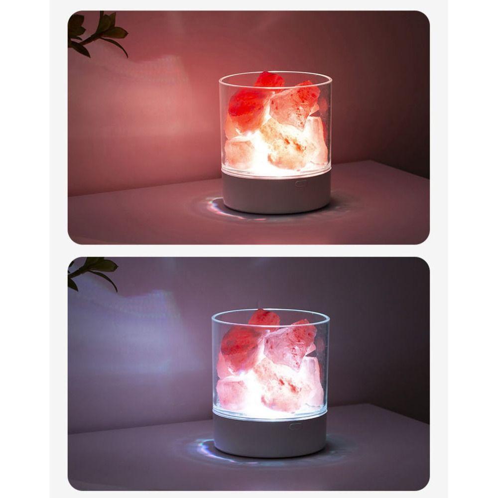 7 Color Lights Crystal Salt Lamp USB Powered LED Table Light Night Light  Home Decor