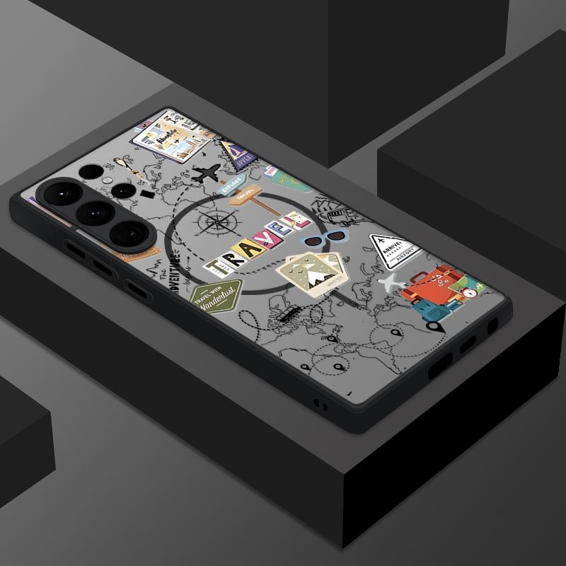 Mountain Peak Aircraft Print Case For Samsung Galaxy S25 S23 S24 Ultra S21 S20 S24 FE S22 Plus For Magsafe Magnetic Matte Cover