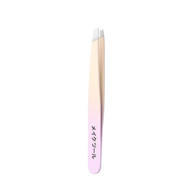Gold Stainless Steel Eyebrow Tweezers, Beard Remover, Eyebrow Shaping Stickers & False Eyelash Applicator - Makeup Beauty Tools