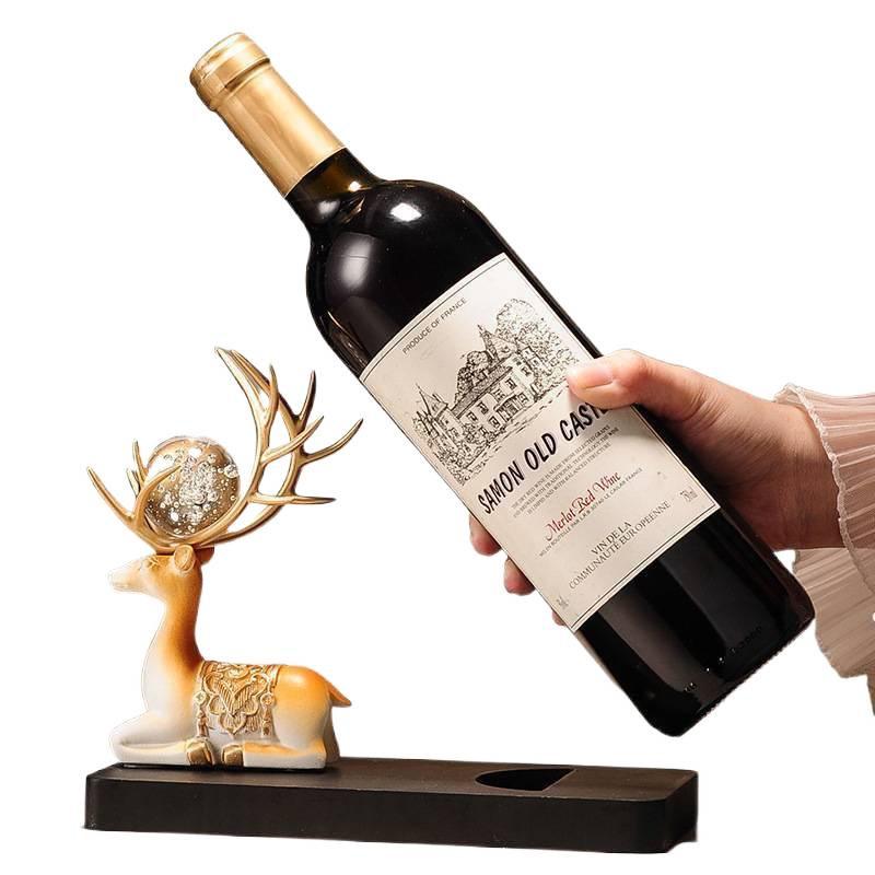 Modernes Hirsch Weinregal Ornament: Kreativer Flaschenhalter im leichten Luxus für Wohnzimmerdekoration