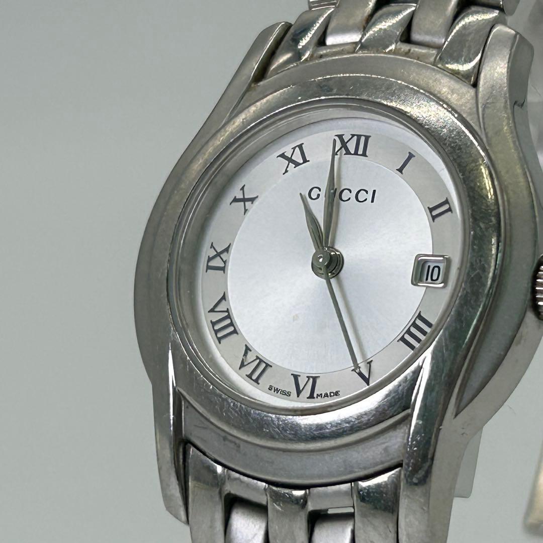 Used GUCCI 5500L Watch Ladies Roman Date Silver