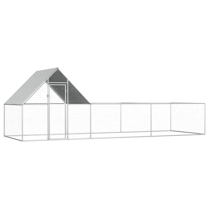 VidaXL Poulailler Enclos Clapier Cage Animaux Lapin Canard 6x2x2 m Acier 144557