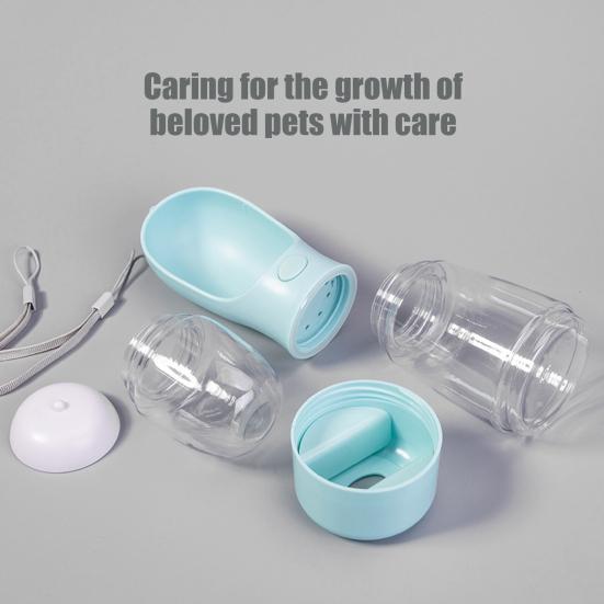 Dog Water Bottle with Food Container And Poop Bag Dispenser 3-in-1 Leak-Proof Portable Pet Water Dispenser for Walking Hiking Travel
