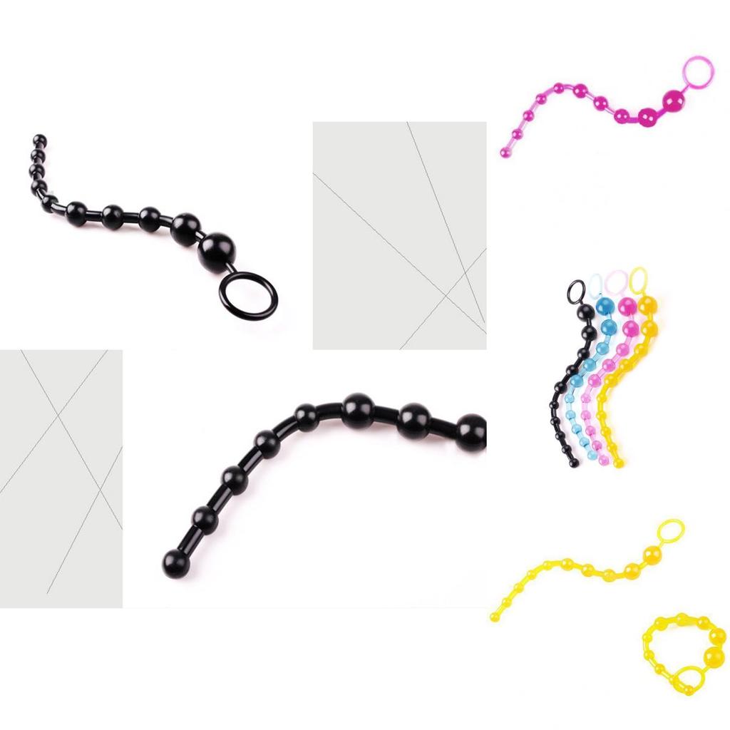 Chain Sexy Beads Orgasm Vagina Plug Play Pull Ring Ball Jelly Anal Tool Unisex